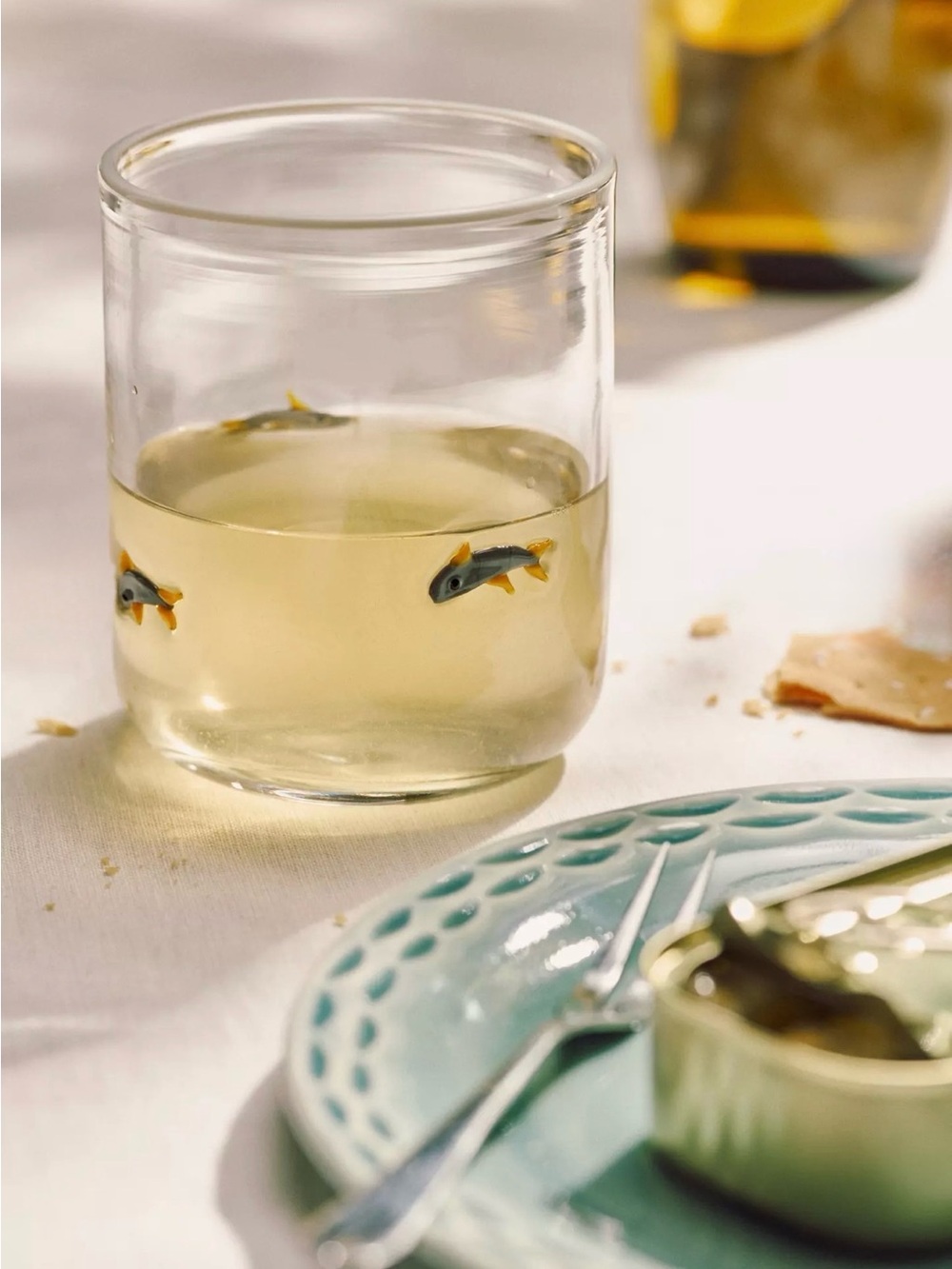 NEW RARE Anthropologie Icon Juice Glass, Sardine 🐟